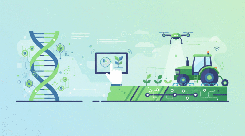 Gemini Generated Image yqwbrjyqwbrjyqwb Bio-Tech and Agri-Tech Fusion: How Gene Editing and Smart Farming Shape the Future of Food
