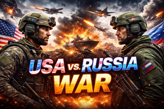 USA vs Russia war graphic